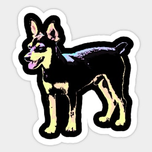 pinsher little funny dog Sticker